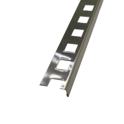 Profil inox drept, terminatie gresie faianta, 10 mm, crom brush Profil inox drept, terminatie gresie faianta, 10 mm, crom brush