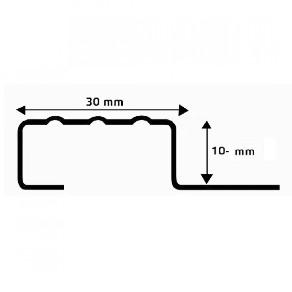 Profil inox, terminatie trepte gresie, 10x30 mm, auriu brush, antiderapant