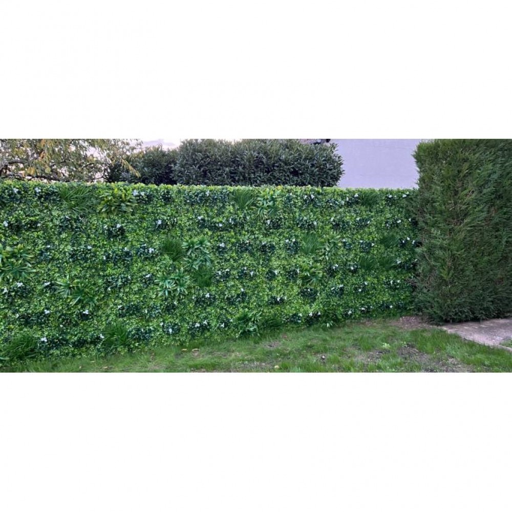 Panou de perete artificial de 5 cm alb-verde 100x100