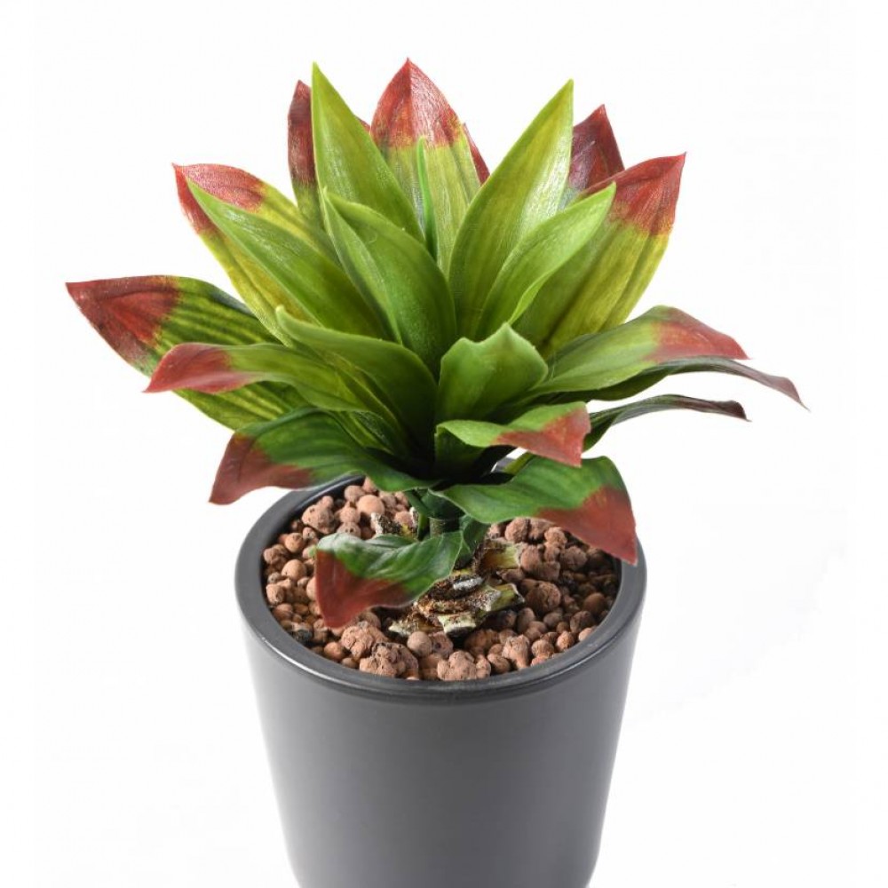 Ghiveci agave artificiale roșu-verde 35 cm
