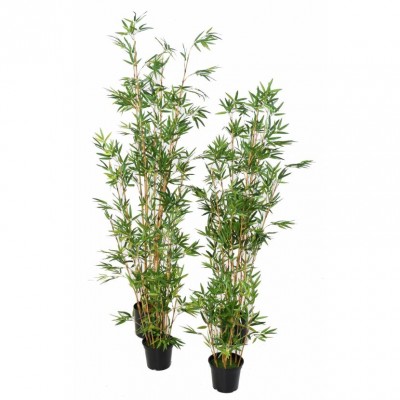 Bambus artificial cu trestie verde in ghiveci  60 cm