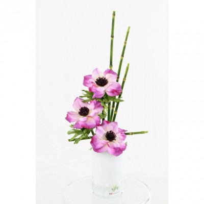 Buchet artificial de anemone violet 50 cm