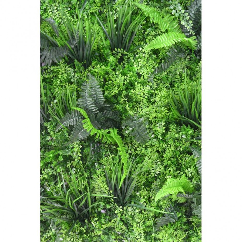 Panou de perete verde din frunze artificiale 100x100