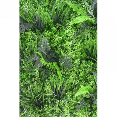 Panou de perete verde din frunze artificiale 100x100