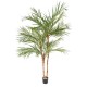 Palmieri artificiali Areca, 3 trunchiuri din lemn, frunze tergal, 220 cm