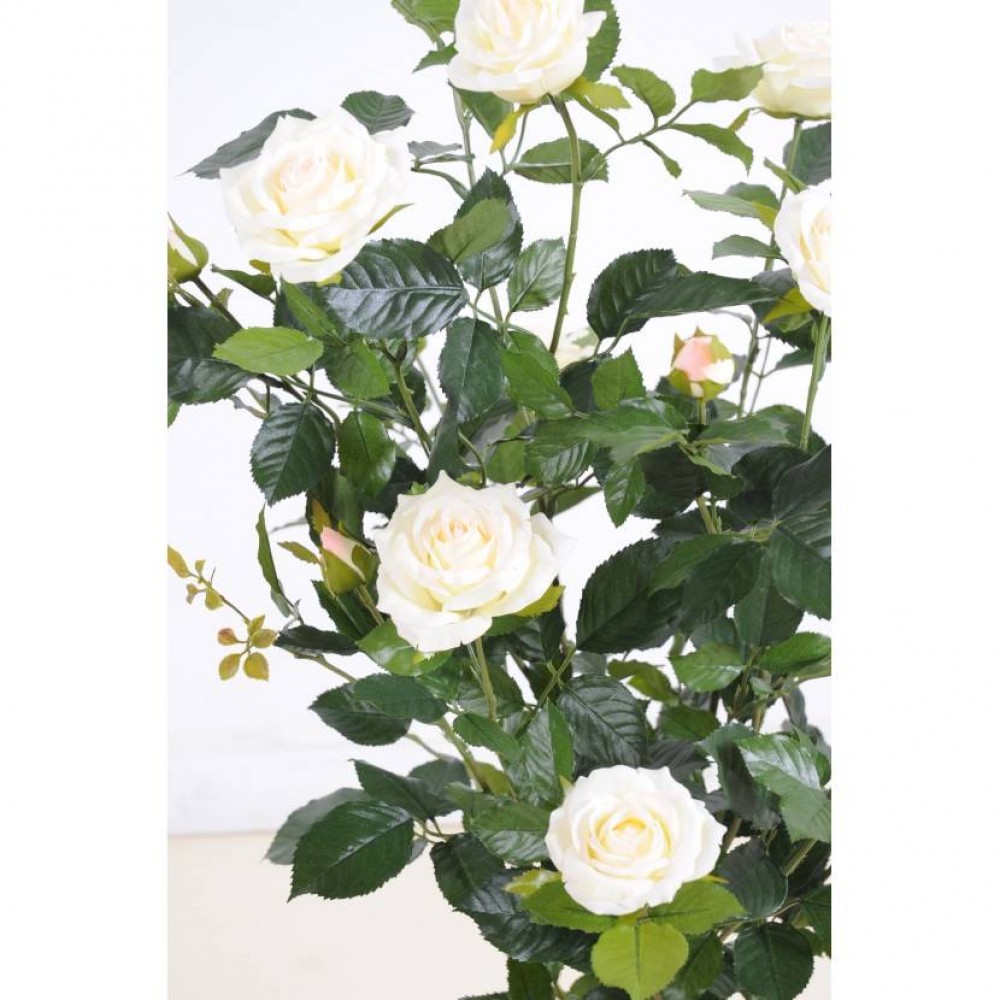 Tufa de trandafir regal artificial roz crema 100 cm