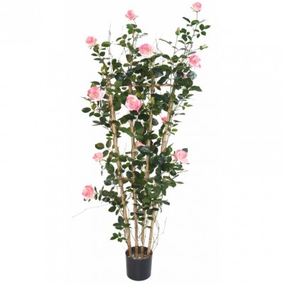 Tufa de trandafiri artificiala palisada roz regal 160 cm