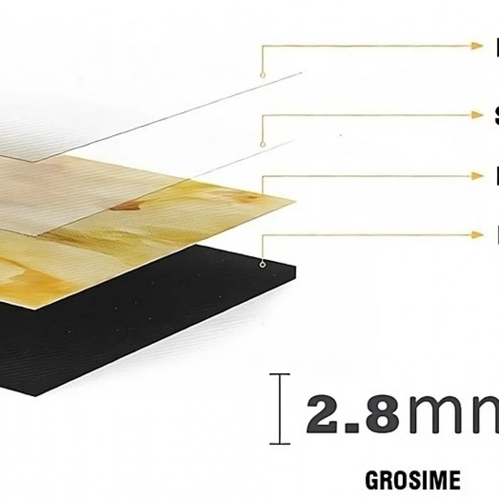 Panou Decorativ Marmură Ușoară Carrara Gold 122x244 cm