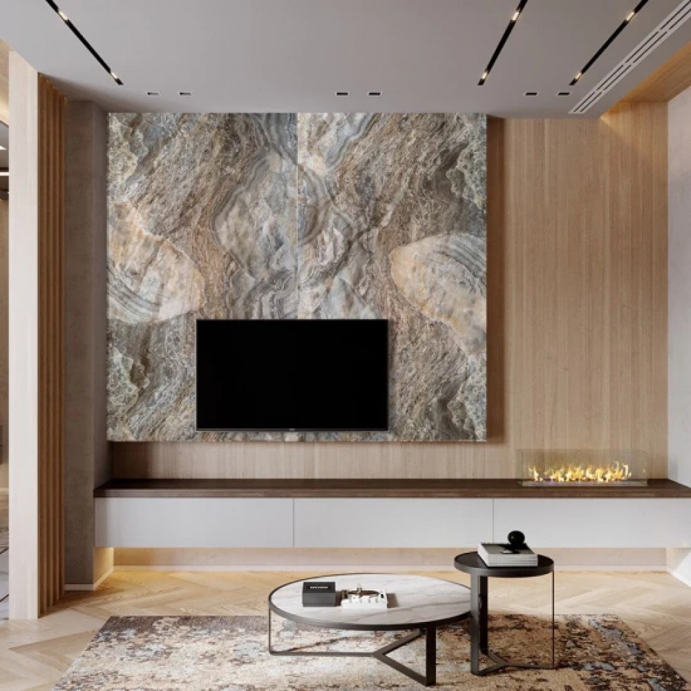 Panou Decorativ de Marmură Ușoară Lite Stone Onix Verde 122 cm x 244 cm