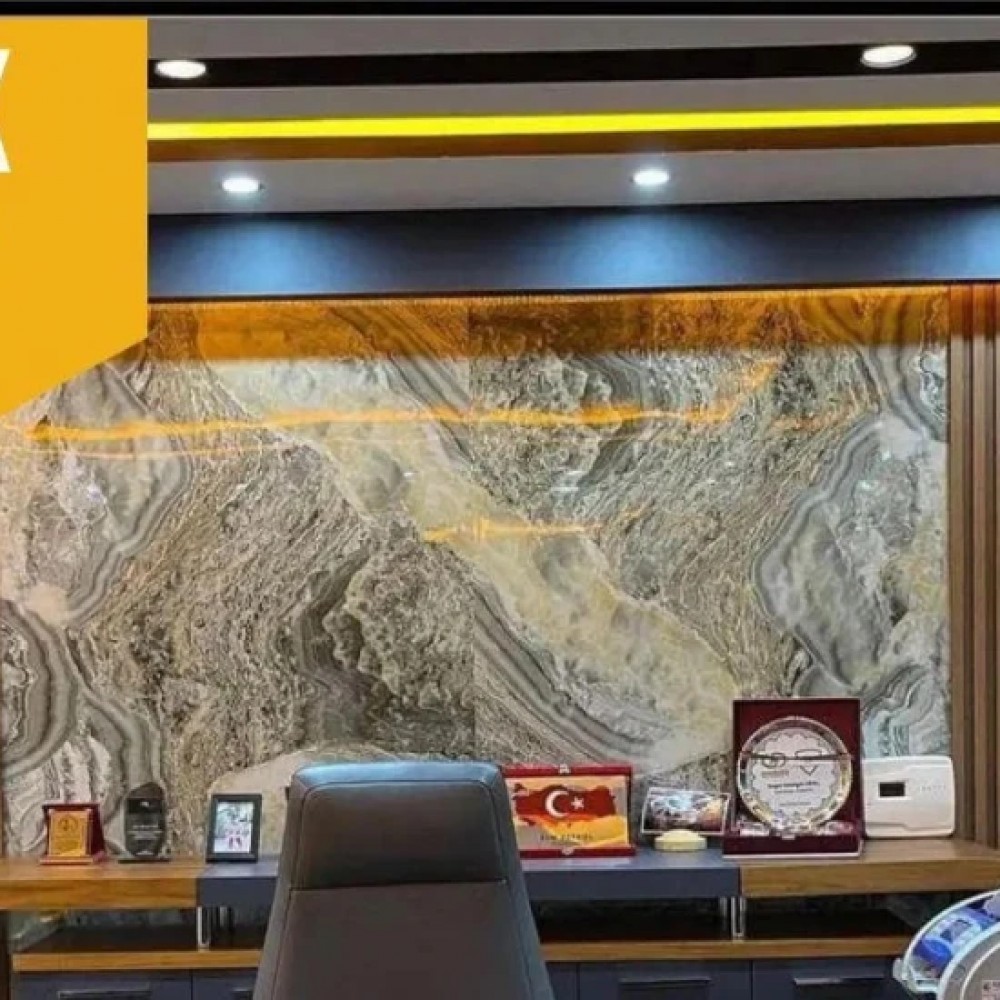 Panou Decorativ de Marmură Ușoară Lite Stone Onix Verde 122 cm x 244 cm