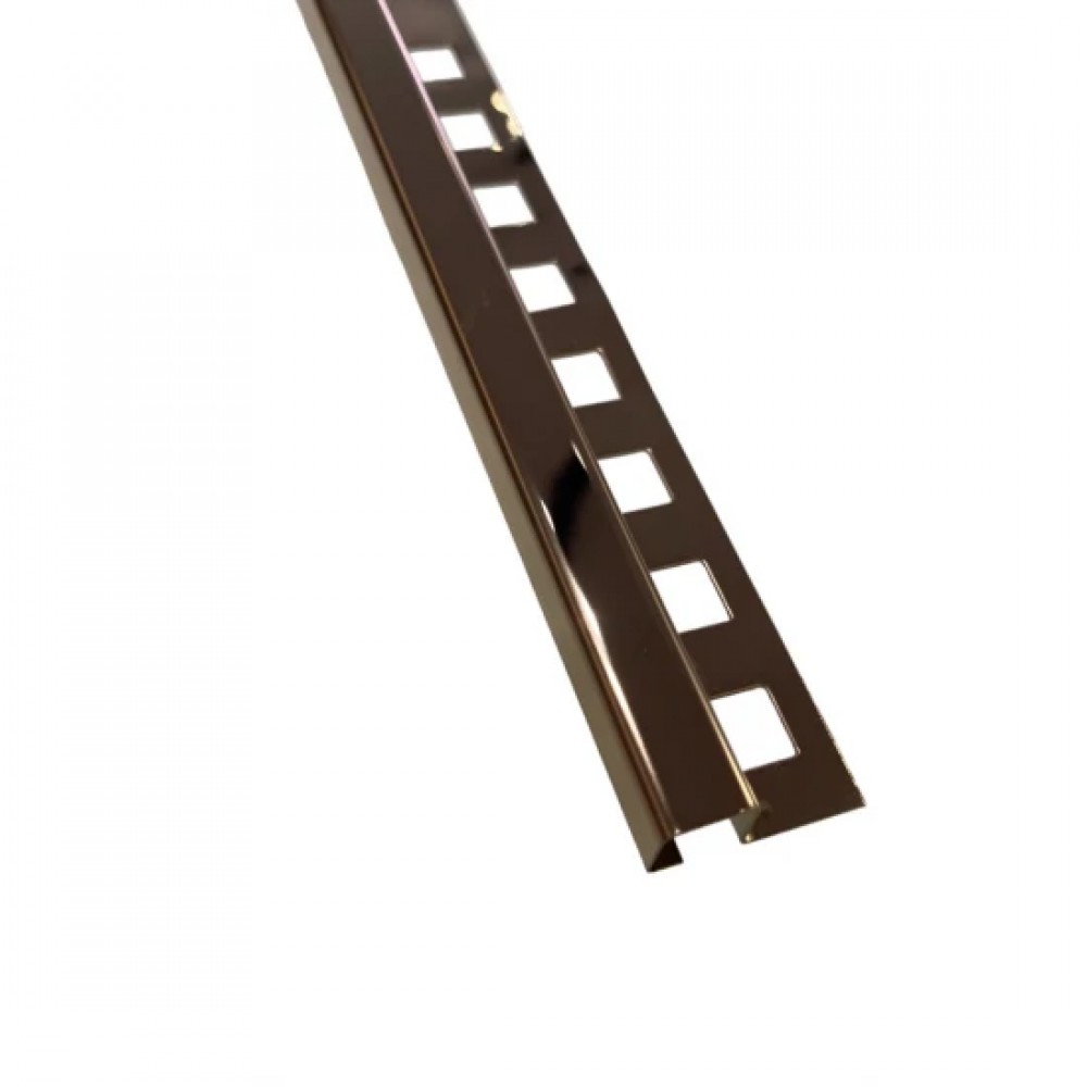 Profil colt exterior patrat 12mm cupru lucios 