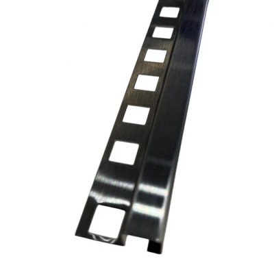 Profil colt exterior incastrat 12 x 12 mm gresie faianta negru periat Profil colt exterior incastrat 12 x 12 mm gresie faianta negru periat