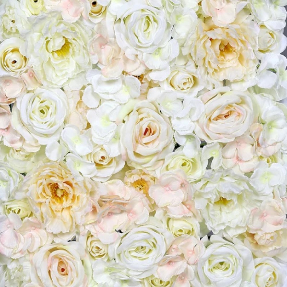 Panou perete flori artificiale crem 65x40 cm