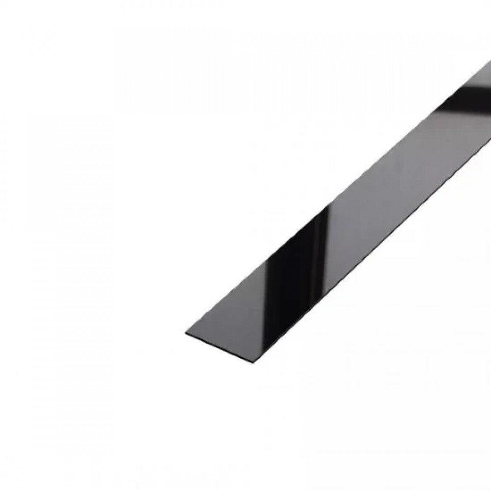 Profil platbanda autoadeziva  inox, negru oglinda, 15x0.6x2700 mm