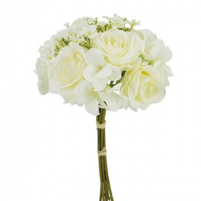 Buchet mix de mireasa alb X5 Φ22/39cm 20/120KIB