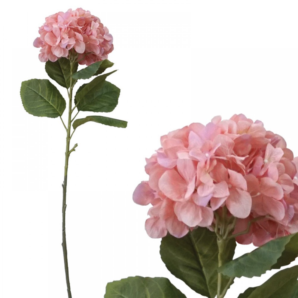 Ramura hortensie roz/somon- Φ22x104cm 6/48KIB