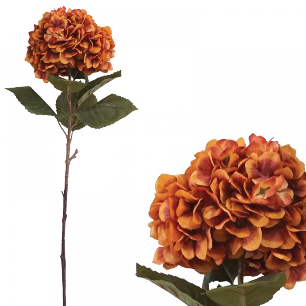 Ramura hortensie maro/portocaliu- Φ22x104cm 6/48KIB