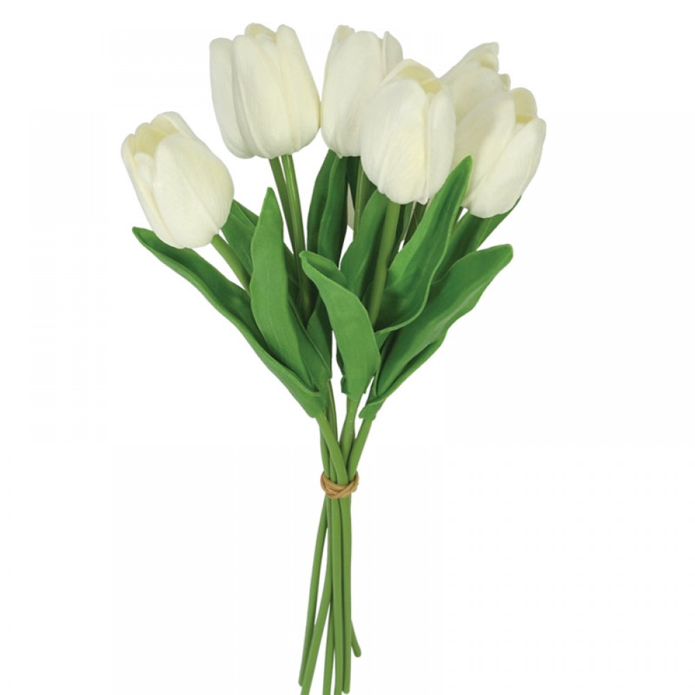 Buchet lalele alb- H34cm 48/288KIB