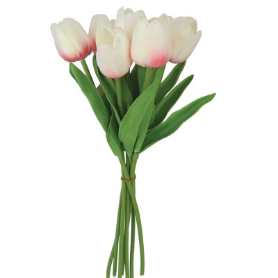 Buchet lalele alb/roz- H34cm 48/288KIB