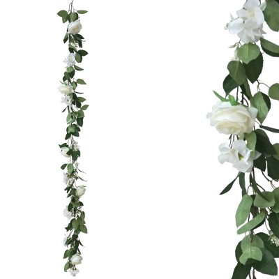 Ghirlanda cu trandafiri alb- H180cm 1/100 KG