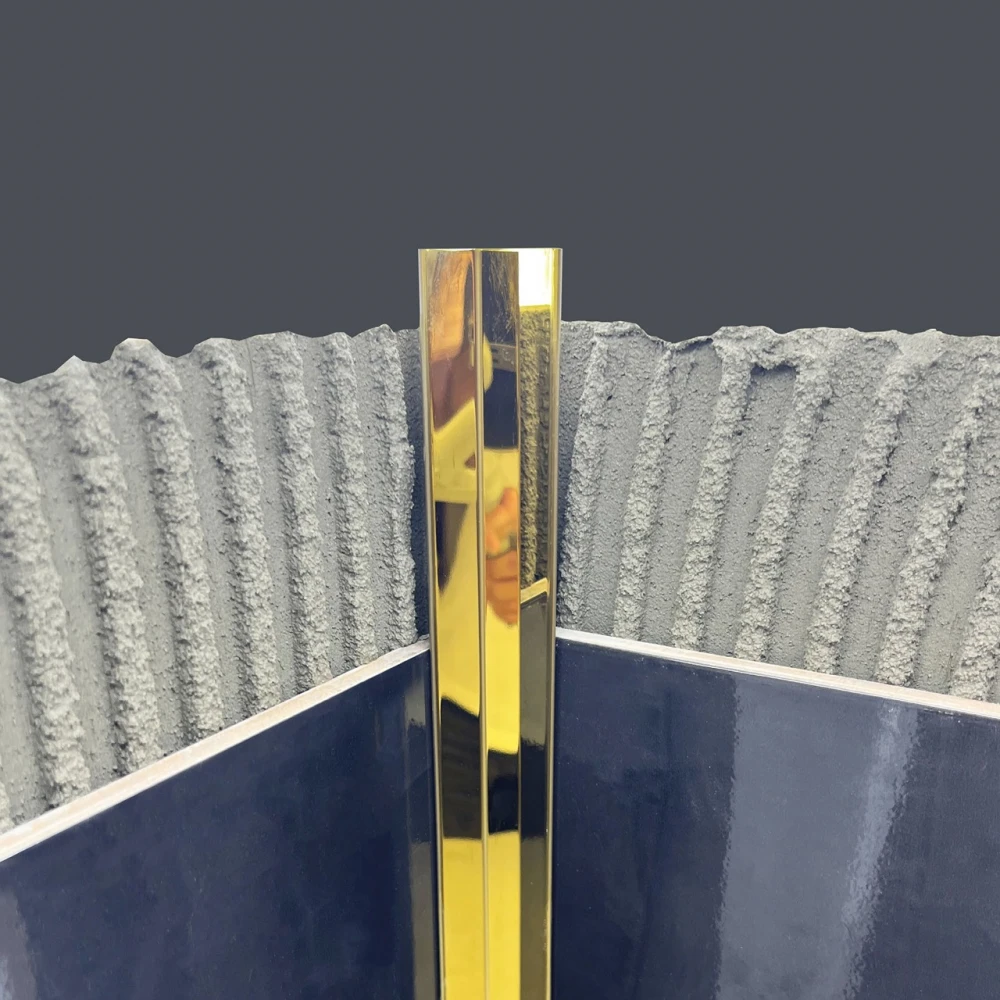 Profil inox L, coltar interior, 20x20x2700 mm, auriu oglinda