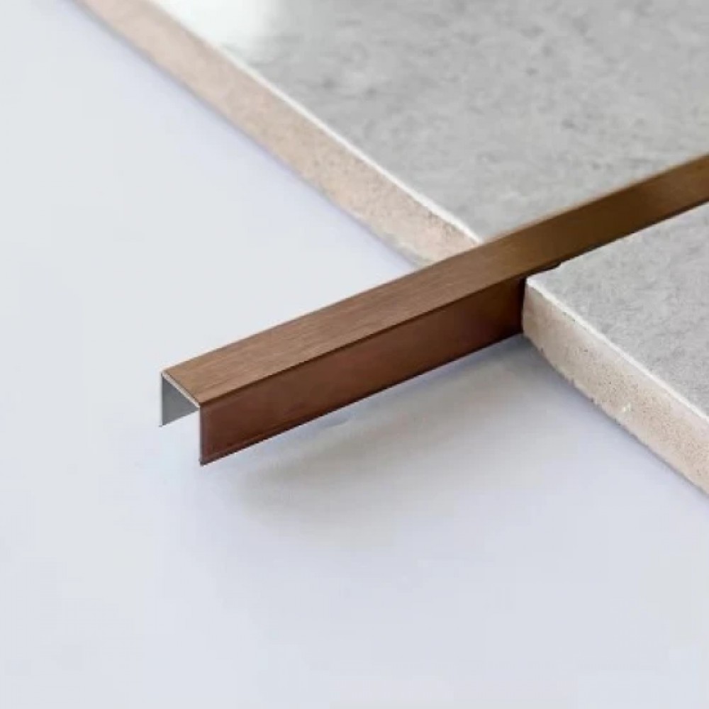 Profil Decorativ U Inox Cupru Brushed - 2,7m x 15mm x 9mm