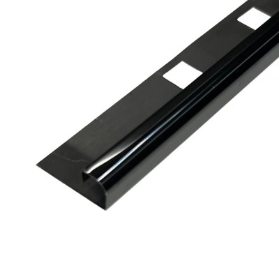 Profil inox colt exterior rotunjit 10x2700 mm gresie si faianta, negru oglinda Profil inox colt exterior rotunjit 10x2700 mm gresie si faianta, negru oglinda