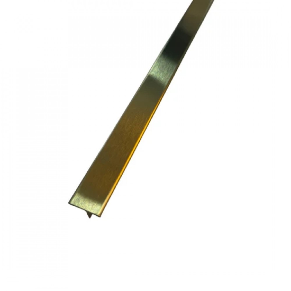 Profil prag de trecere T inox auriu brush 15X2700 mm
