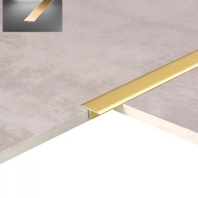 Profil prag de trecere T inox auriu brush 15X2700 mm Profil prag de trecere T inox auriu brush 15X2700 mm