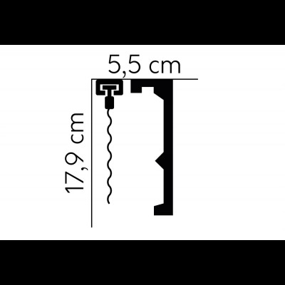 Cornisa masca galerie polimer rigid QL056 Cornisa masca galerie polimer rigid QL056